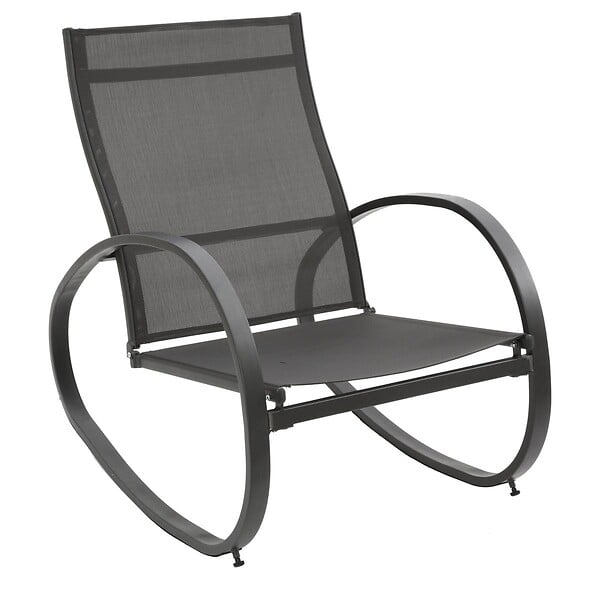 HESPERIDE - Fauteuil à bascule "Nevada" graphite en acier traité époxy - large