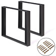 ID MARKET - Lot de 2 pieds de table carré PHOENIX noir 75 cm - vignette