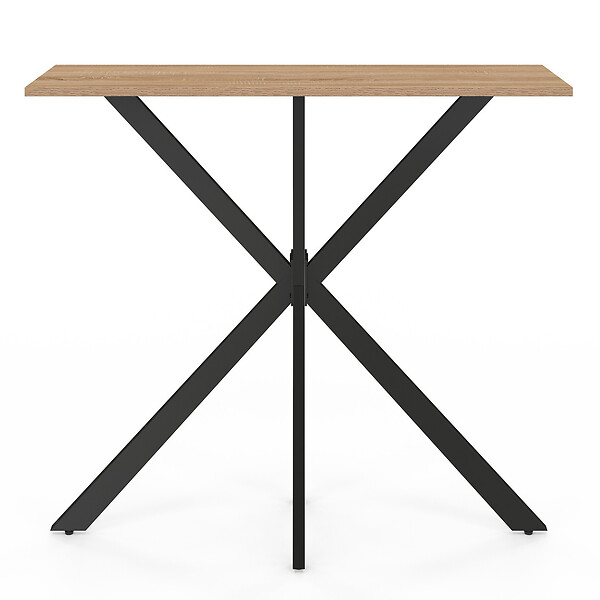 ID MARKET - Console ALIX pied araignée bois et noir - large
