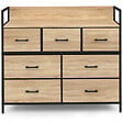 ID MARKET - Commode 7 tiroirs en tissu UTAH 100 cm meuble de rangement design industriel - vignette