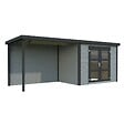WHITE WOOD - Abri de jardin Olivia 1 en bois peint gris ép.19mm et pergola - White Wood - 12m² - vignette