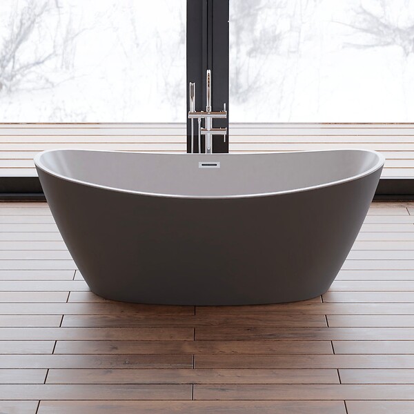 SPALINA - Baignoire Ilot Neroon 2.0 170 grise 170 x80 x60 cm, by SPALINA - large