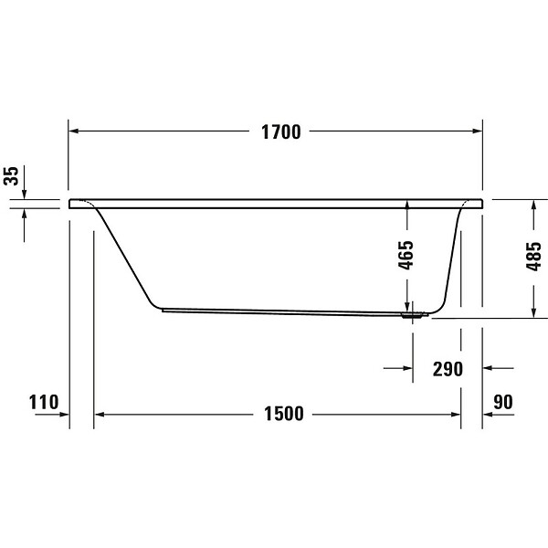 DURAVIT - Baignoire droite 170x75 D-Neo - large