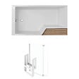 JACOB DELAFON - Pack baignoire bain douche antidérapante 170 x 90 Neo blanc mat - v.gauche + pare bain chromé - vignette
