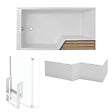 JACOB DELAFON - Baignoire bain douche  Neo 170 x 90 gauche + pare bain + tablier + étagère - vignette