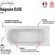 JACOB DELAFON - Baignoire droite Elise, deux places + nettoyant 170 X 75 - vignette