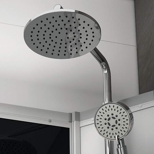 THALASSOR - Cabine douche 120 x 90 SILVER Noir asymétrique gauche - large