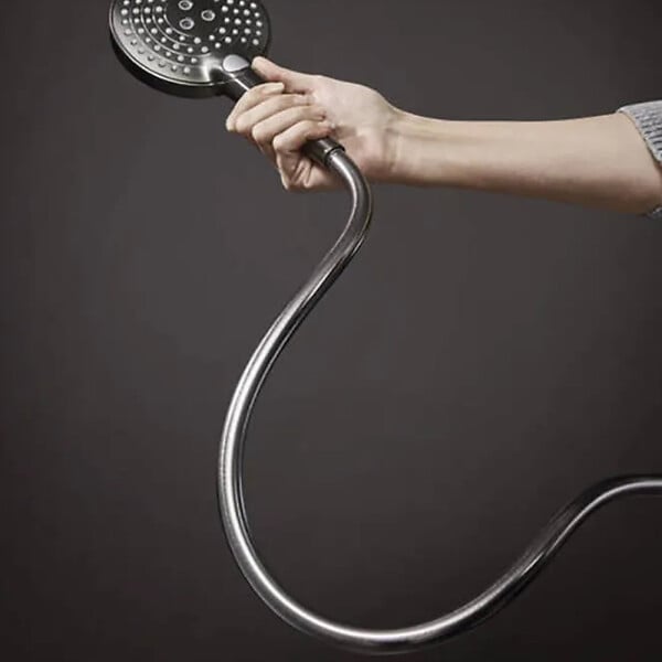 HANSGROHE - Flexible de douche 1,25 m Isiflex noir chromé brossé - large