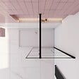 AICA SANITAIRE - Paroi de douche à l’italienne sérigraphie à carreaux 140x200cm walk-in en verre anticalcaire 8mm avec une de barre de fixation horizontal 140cm - vignette