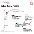 JACOB DELAFON - Mitigeur de douche thermostatique Simone + barre + pommeau de douche + nettoyant - vignette