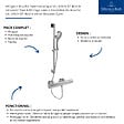 VILLEROY ET BOCH - Mitigeur douche thermostatique  Universal rond + Ensemble de douche Verve Showers 3 jets chromé - vignette