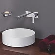 GROHE - Robinet lavabo mural Lineare M Chromé + corps encastré - vignette
