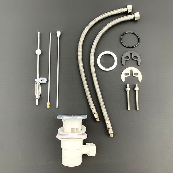 SANIVERRE - Robinet mitigeur vasque lavabo NERO + bonde incluse - large