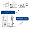 VILLEROY ET BOCH - Pack WC sans bride  Architectura abattant + bâti-support sol et mur + plaque chromée brillant  + Tabouret bois - vignette
