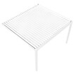 DAVID FERMETURES - Pergola bioclimatique Xenon perpendiculaire (Vérin à Télécommande + LED 3 côtés - Blanc - 4,109 x 4,00m) - vignette