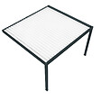 DAVID FERMETURES - Pergola bioclimatique Xenon perpendiculaire (Vérin à Télécommande + LED 3 côtés - Gris anthracite / Blanc - 4,634 x 4,00m) - vignette