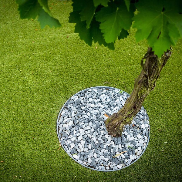 RO'MA NATURE - Bordure de jardin rouleau Plastique Recyclé Gris 25 m x14x0,7 cm (lot de 4 rouleaux soit 100 mètres) - large