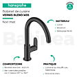 HANSGROHE - Evier 1 bac 980 S52 synthèse noir + robinet de cuisine Vernis Blend M35 210 noir mat - vignette