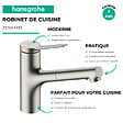 HANSGROHE - Robinet de cuisine avec douchette Zesis M33 150 2 jets aspect acier inox - vignette