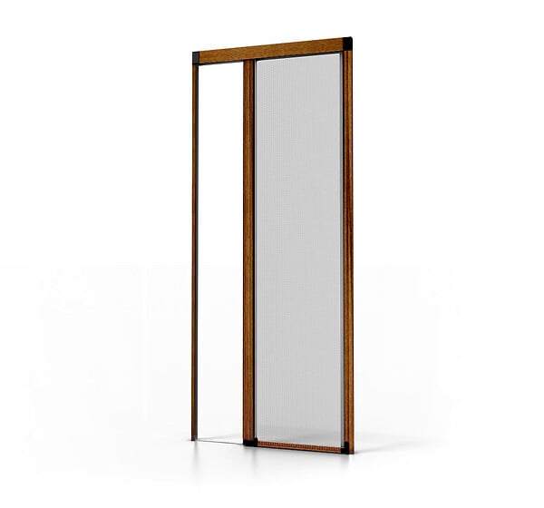 AVOSDIM - Store Moustiquaire Recoupable ALU pour Porte Chêne doré - L 140 x H 230 cm - large