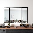 AICA SANITAIRE - Verière d'intérieur coulissante - L.1830xH.1080cm - verre trempé et transparant en 4mm - cadre et profilé noir mat - vignette