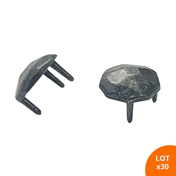 SECURY-T - Cache-vis martelé 3 griffes - En zamac gris / vieil argent - large