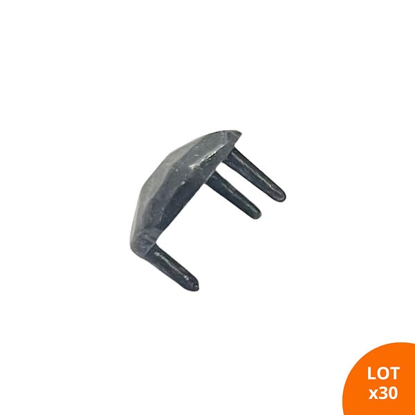 SECURY-T - Cache-vis martelé 3 griffes - En zamac gris / vieil argent - large