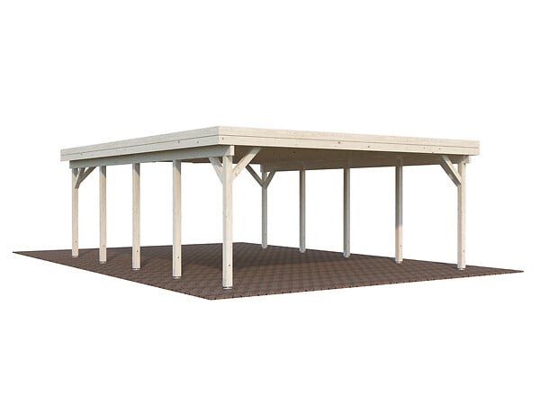 PALMAKO - Carport toit plat en bois Karl 2 voitures - Palmako - 46,6 m² - large
