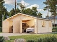 PALMAKO - Garage Roger en bois naturel ép.44 mm et porte en bois - Palmako - 36,8 m² - vignette