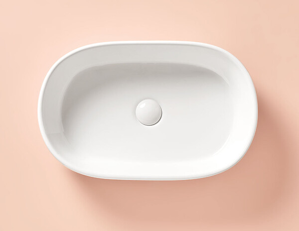 SANYCCES - Vasque à poser en céramique VERONA blanc 55 x 35 cm - large