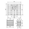TIMBELA - Abri de jardin en bois - Stockage extérieur l239xL142xH200cm/2.63 m2 - Petit abri à outils, Local à vélos - TIMBELA M310 C - vignette