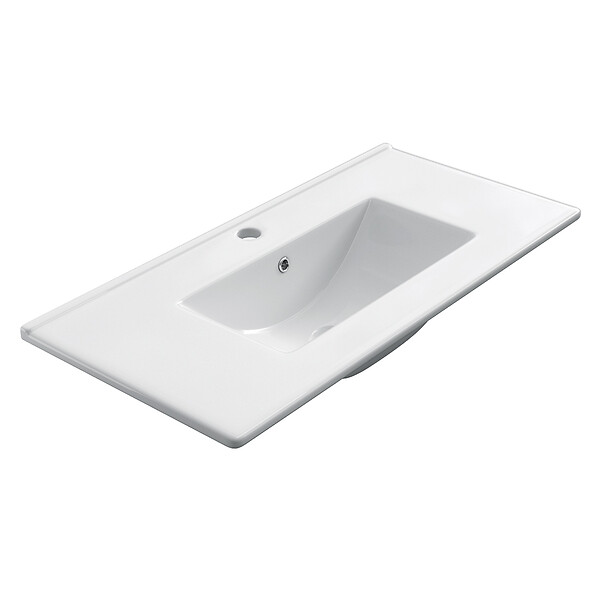 COSYNEO - Meuble de salle de bain 80cm simple vasque - 2 tiroirs - madera miel (bois clair) - LUNA - large