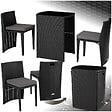 TECTAKE - Salon de jardin HAMBOURG 2 places en aluminium noir - vignette