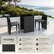 TECTAKE - Salon de jardin HAMBOURG 2 places en aluminium noir - vignette
