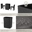 TECTAKE - Salon de jardin HAMBOURG 2 places en aluminium noir - vignette