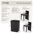 TECTAKE - Salon de jardin HAMBOURG 2 places en aluminium noir - vignette