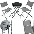 TECTAKE - Ensemble table et chaises de jardin DUSSELDORF gris - vignette