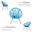 TECTAKE - Ensemble table et chaises de jardin Santana bleu - vignette
