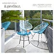 TECTAKE - Ensemble table et chaises de jardin Santana bleu - vignette