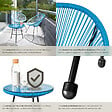 TECTAKE - Ensemble table et chaises de jardin Santana bleu - vignette