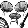 TECTAKE - Ensemble table et chaises de jardin Santana noir - vignette