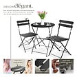 TECTAKE - Ensemble table et chaises bistrot Frieda, pliable pour 2 personnes noir - vignette