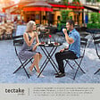TECTAKE - Ensemble table et chaises bistrot Frieda, pliable pour 2 personnes noir - vignette