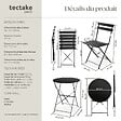 TECTAKE - Ensemble table et chaises bistrot Frieda, pliable pour 2 personnes noir - vignette