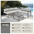 TECTAKE - Ensemble salon de jardin aluminium 2 pieces gris coussins epais dossier reglable table 59 x 59 x 34,5 cm - vignette