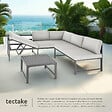 TECTAKE - Ensemble salon de jardin aluminium 2 pieces gris coussins epais dossier reglable table 59 x 59 x 34,5 cm - vignette