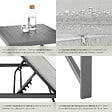 TECTAKE - Ensemble salon de jardin aluminium 2 pieces gris coussins epais dossier reglable table 59 x 59 x 34,5 cm - vignette