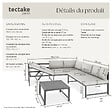 TECTAKE - Ensemble salon de jardin aluminium 2 pieces gris coussins epais dossier reglable table 59 x 59 x 34,5 cm - vignette
