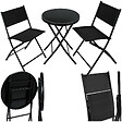 TECTAKE - Ensemble table et chaises de jardin DUSSELDORF noir - vignette