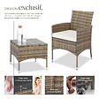 TECTAKE - Salon de jardin LUCERNE 2 places avec 2 sets de housses marron naturel - vignette